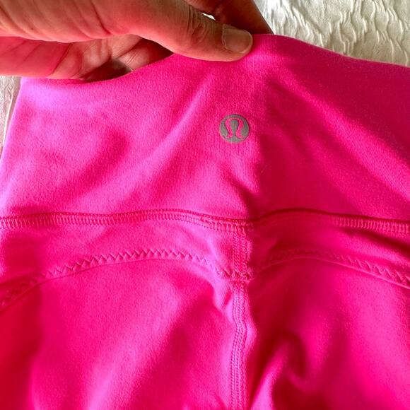 Lululemon power flow hot pink crop leggings - Picture 8 of 11